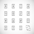 Online mobile applications iconset, contour flat