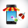 online mobile shop rocking sales concept
