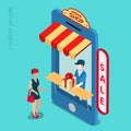 Online mobile shop store sale delivery shopping co Royalty Free Stock Photo