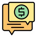 Online money chat icon vector flat Royalty Free Stock Photo