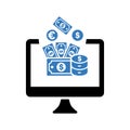 Online, money, earnings, dollar icon. Editable vector graphics Royalty Free Stock Photo