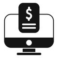 Online money support icon simple vector. Pandemic grant