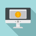 Online money transfer icon, flat style Royalty Free Stock Photo