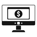 Online money transfer icon, simple style Royalty Free Stock Photo