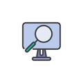 Online monitoring filled outline icon