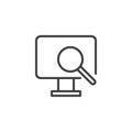 Online monitoring line icon
