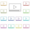 Online movie multi color icon. Simple thin line, outline vector of cinema icons for ui and ux, website or mobile application Royalty Free Stock Photo