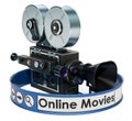 Online movies, cinema concept. 3D Royalty Free Stock Photo