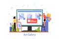 Online museum or art gallery concept. Artist online platform.
