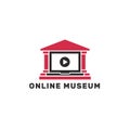 Online museum logotype template. Virtual Museum and Art Gallery Tours. Vector concept.