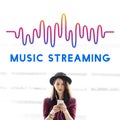 Online Music Audio Music Streaming Wave Graphic Concept Royalty Free Stock Photo