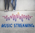 Online Music Audio Music Streaming Wave Graphic Concept Royalty Free Stock Photo