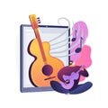 Online music lessons abstract concept vector illustration.