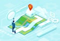 Online navigation concept in isometric vector