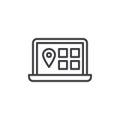 Online navigation service line icon