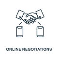 Online Negotiations line icon. Monochrome simple Online Negotiations outline icon for templates, web design and