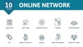 Online Network icon set. Contains editable icons internet of things theme such as smart meter, embedded devices