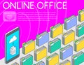 Online office concept vector illustration