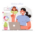 Online office. Modern virtual office developing and moderating. Royalty Free Stock Photo