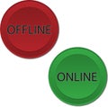 Online Offline buttons Royalty Free Stock Photo