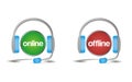 Online offline chat, support, help icon Royalty Free Stock Photo