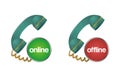 Online, offline, chat, support, help telephone icon