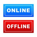 Online offline dial buttons. Flat design. Royalty Free Stock Photo