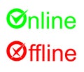 Online offline sign Royalty Free Stock Photo
