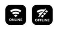 Online offline wifi icon vector. Connect and disconnect network concept