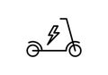 Delivery scooter line icon. Electric ecological vehicle. Commuting and city transport concept.