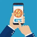 Online order pizza. Royalty Free Stock Photo