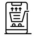 Online orders icon, outline style