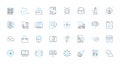 Online partnership linear icons set. Collaboration, Alliance, Connection, Synergy, Affiliation, Nerk, Collaboration line