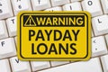 Online Payday Loans Warning Sign Royalty Free Stock Photo