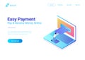 Online Payment Credit Card Laptop isometric flat v