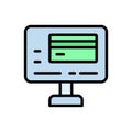 Online payment, desktop icon. Simple color with outline vector elements of economy icons for ui and ux, website or mobile Royalty Free Stock Photo