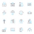 Online payment linear icons set. E-commerce, Secure, Digital, Transaction, Seamless, Convenient, Fast line vector and