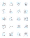 Online payment linear icons set. E-commerce, Secure, Digital, Transaction, Seamless, Convenient, Fast line vector and