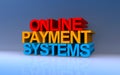 online payment system on blue