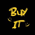 Online payment text graffiti 2yk. Buy online concept yellow color on black background.