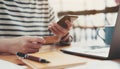 Online payment,woman`s hands holding smartphone and using credit card for online shopping. Cyber Monday Concept Royalty Free Stock Photo