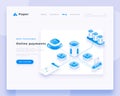 Online payments concept landing page header template