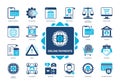 Online Payments solid icon set