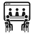 Online people cohesion icon, simple style