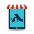 Online pet shop and dog and veterinary Royalty Free Stock Photo