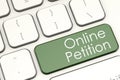 Online petition word on laptop keyboard