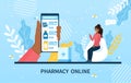 Online Pharmacy concept with medical app