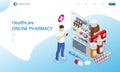 Online pharmacy and medicine with a medical app. Buying medicines online. Mobile service or app for purchasing medicines Royalty Free Stock Photo