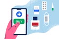 Online pharmacy mobile application concept Royalty Free Stock Photo