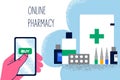 Online pharmacy shopping drugs concept Royalty Free Stock Photo